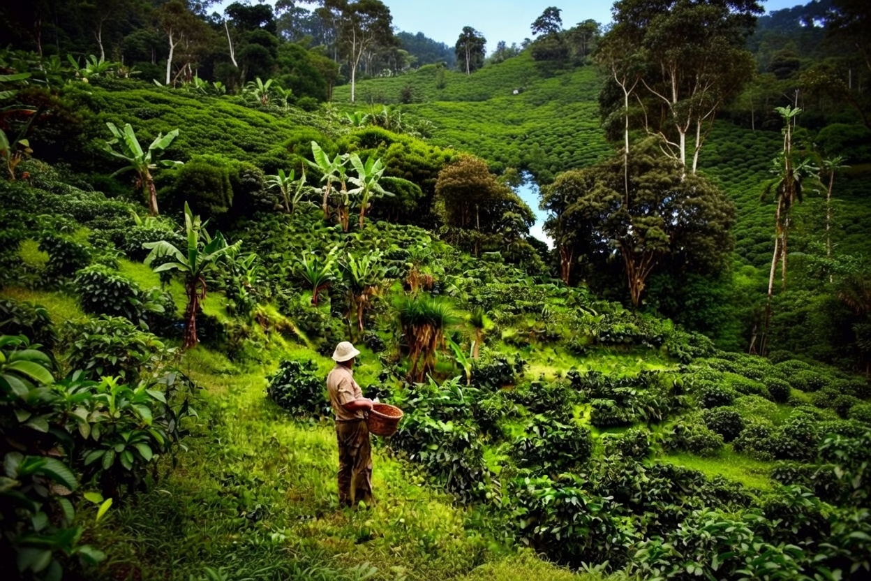 Close up of roasted coffee beans